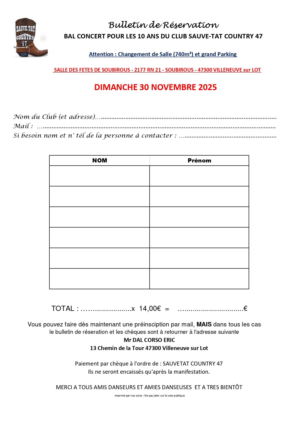 Bulletin de reservation 2025 2 1