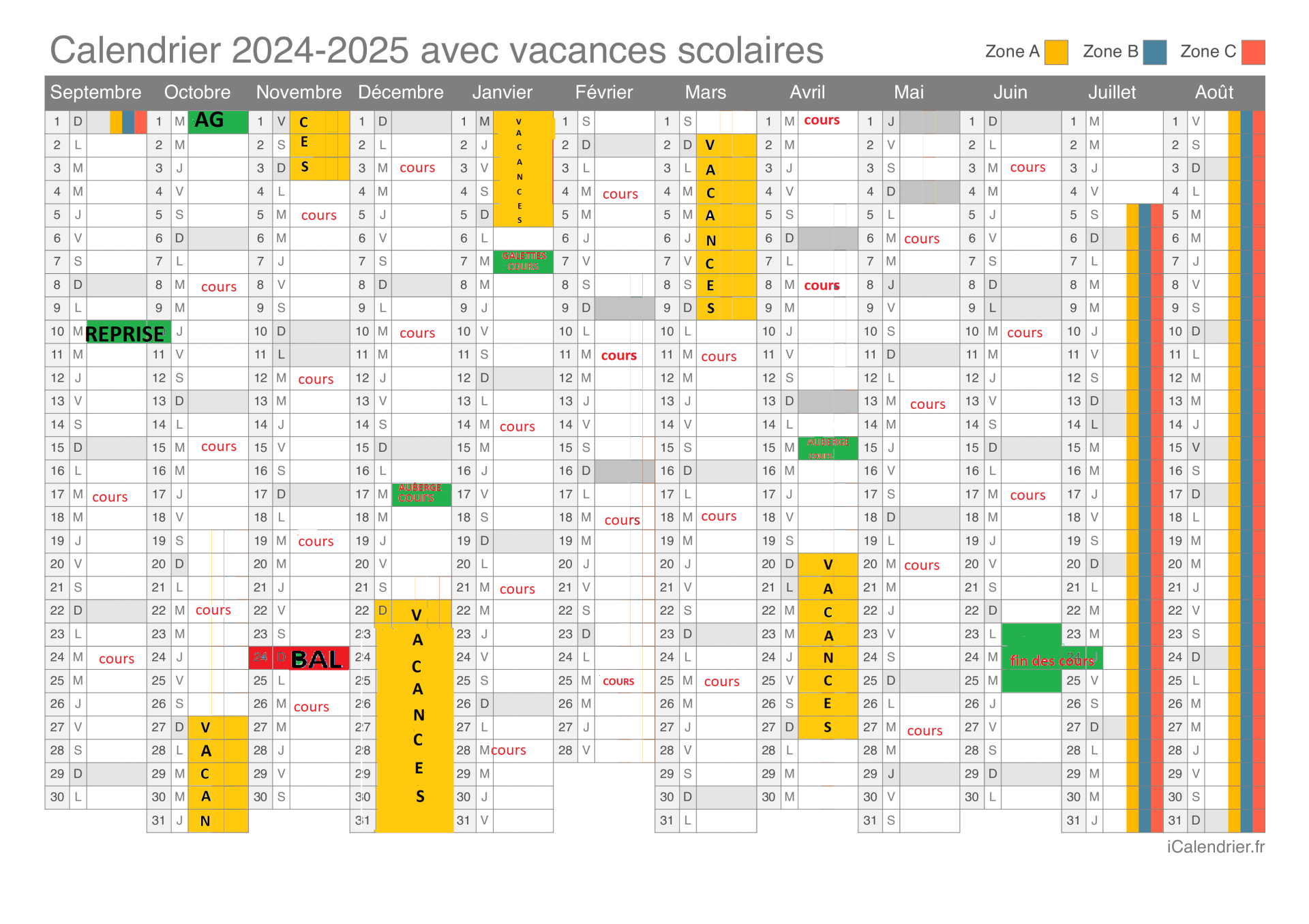 Calendrier vacances 2024 2025 26981 15